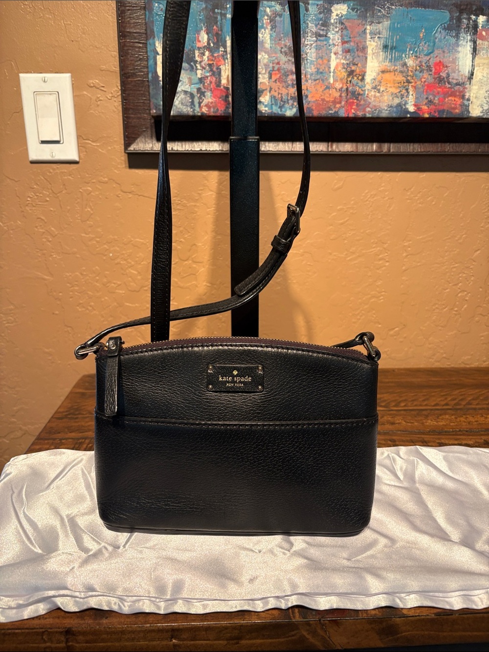 kate spade Millie Grove Street Black Pebbled Leather Crossbody EUC